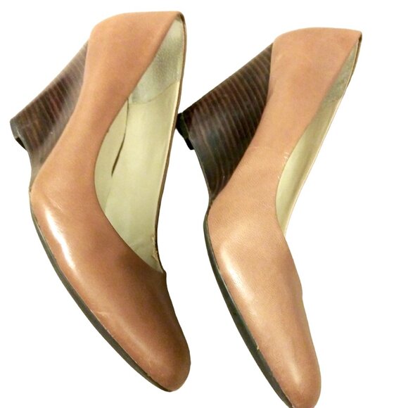 Franco Sarto Helio Leather Wedge Pumps, Size 10M Wedge Shoe, High Heel Wedge - Picture 8 of 16